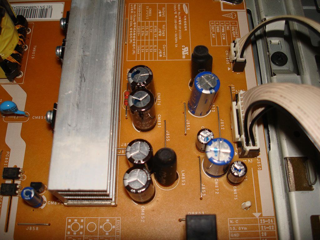 Power supply capacitors ok.